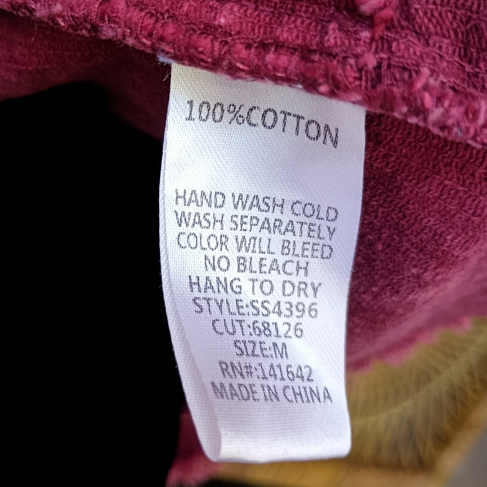 She + Sky Women's 100% Cotton Maroon Corduroy Shacket_ Med - Picture 10 of 10